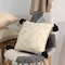 Deerlux 16" Handwoven Cotton Throw Pillow Cover with White Tufted Stem Pattern and Black Tassel Corners QI004307.ST - alternate 5